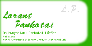 lorant pankotai business card