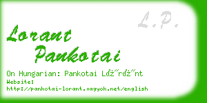 lorant pankotai business card